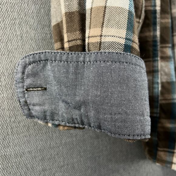 Wrangler Mens 100% Cotton Lightweight Long Sleeve Casual Plaid Button Up Shirt L - Picture 8 of 12